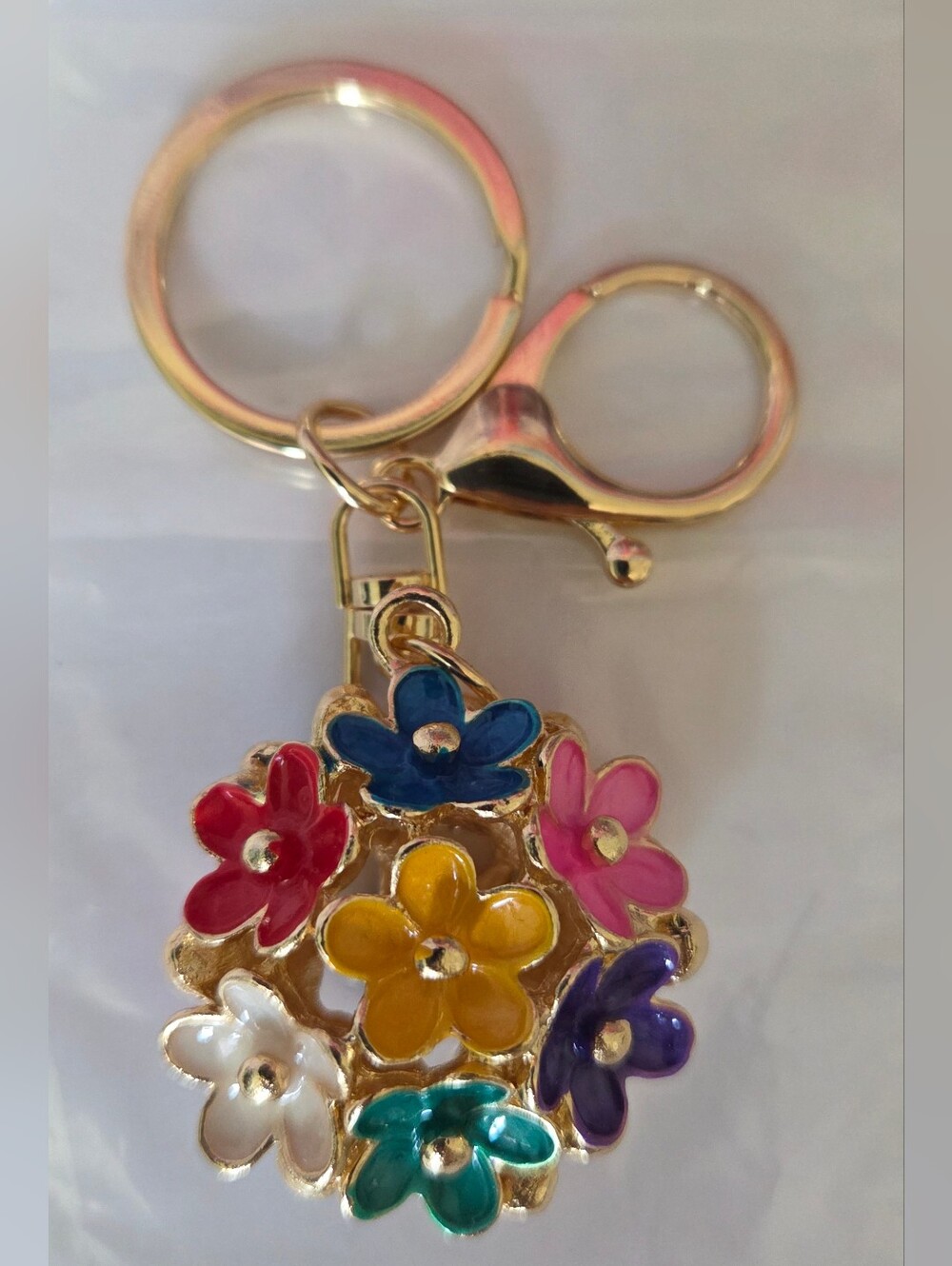 Multicolor Floral Keychain Charm NIP - Picture 3 of 6